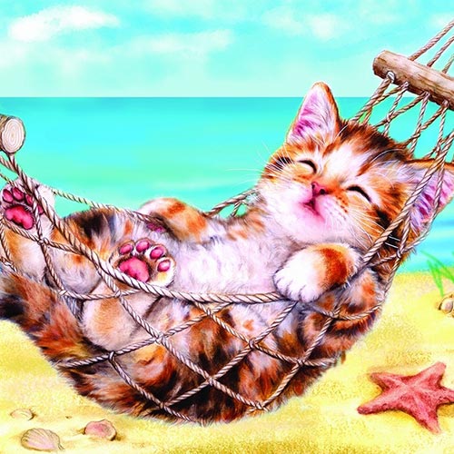 Grafitec Tapestry Wall Art No 6306 Kitten on Holiday