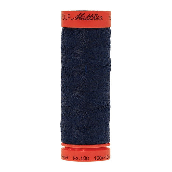 Mettler Metrosene 100% Polyester Cotton #0823 Night Blue from Gabriele's Sewing & Crafts is a durable fine sewing thread that sews delicate silks to tough denim.