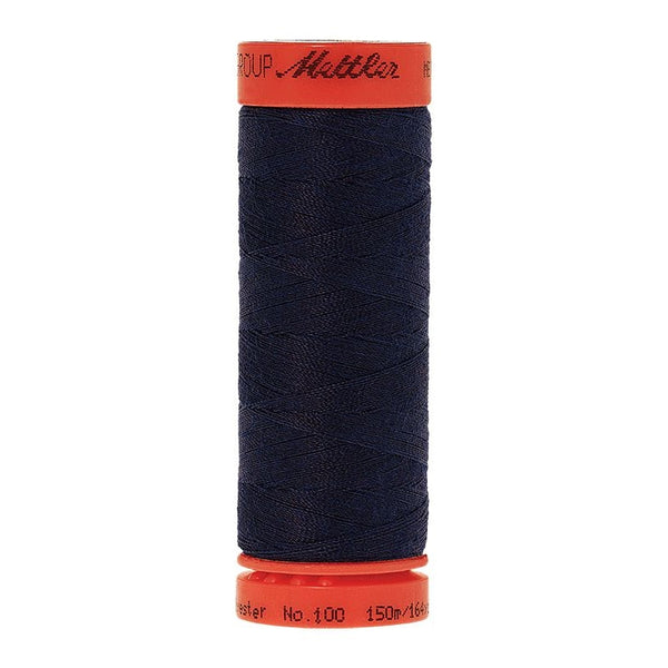 Mettler Metrosene 100% Polyester Cotton #0825 Navy from Gabriele's Sewing & Crafts is a durable fine sewing thread that sews delicate silks to tough denim.