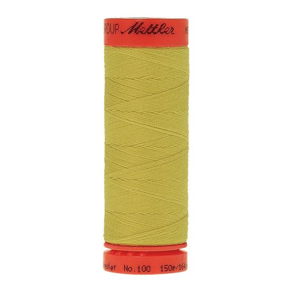 Mettler Metrosene 100% Polyester Cotton #1309 Limelight from Gabriele's Sewing & Crafts is a durable fine sewing thread that sews delicate silks to tough denim.