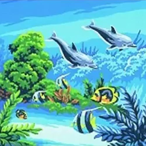 Collection D'Art Tapestry Wall Art No 6149 Dolphins available for sale at Gabriele's Sewing & Crafts