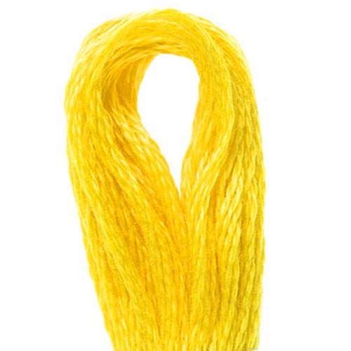 DMC 117 Embroidery Cotton Shade 444 Bright Yellow available for sale at Gabriele's Sewing & Crafts