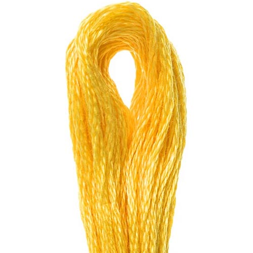 DMC 117 Embroidery Cotton Shade 725 Sunlight Yellow available for sale at Gabriele's Sewing & Crafts