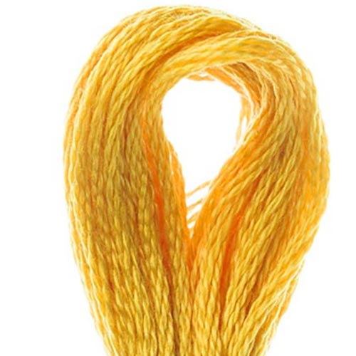 DMC 117 Embroidery Cotton Shade 728 Hops Yellow available for sale at Gabriele's Sewing & Crafts