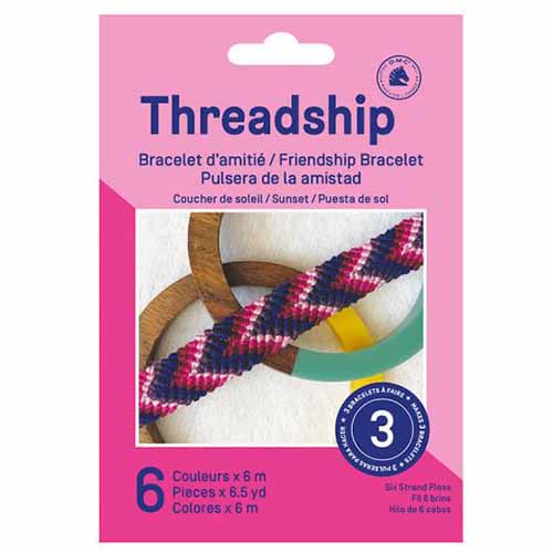 Kit Threadship 'DMC' Bracelet d'amitié 36 Couleurs pastels - La