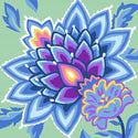 Grafitec Tapestry Wall Art No 16007 Blue Flower available for sale at Gabriele's Sewing & Crafts