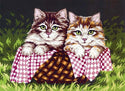 Grafitec Tapestry Wall Art No 6228 Kittens in a Basket available for sale at Gabriele's Sewing & Crafts