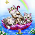 Grafitec Tapestry Wall Art No 6305 Rainbow Kittens available for sale at Gabriele's Sewing & Crafts