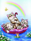 Grafitec Tapestry Wall Art No 6305 Rainbow Kittens available for sale at Gabriele's Sewing & Crafts