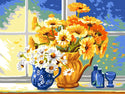 Grafitec Tapestry Wall Art No 11887 Yellow & White Daisies available for sale at Gabriele's Sewing & Crafts