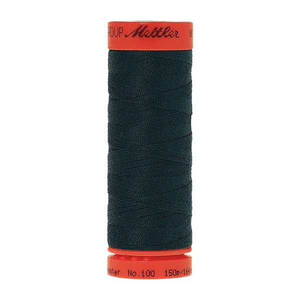 Mettler Metrosene 100% Polyester Cotton #0763 Dark Greenish Blue from Gabriele's Sewing & Crafts is a durable fine sewing thread that sews delicate silks to tough denim.