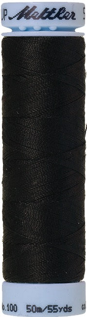 Mettler Seralon 100% Polyester Thread Shade 4000 Black available from Gabriele's Sewing & Crafts